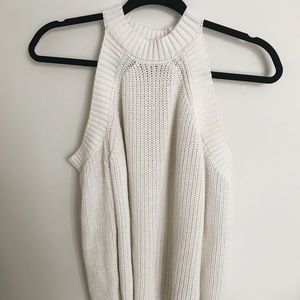 White Cold Shoulder Top